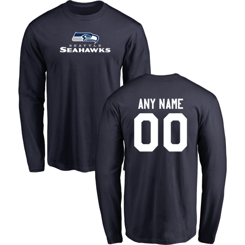 Men Seattle Seahawks Design-Your-Own Long Sleeve Custom NFL T-Shirt->nfl t-shirts->Sports Accessory